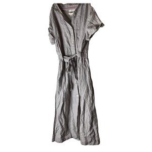 C&C California 100% Linen Flax Colored Midi Shirtdress Size Small